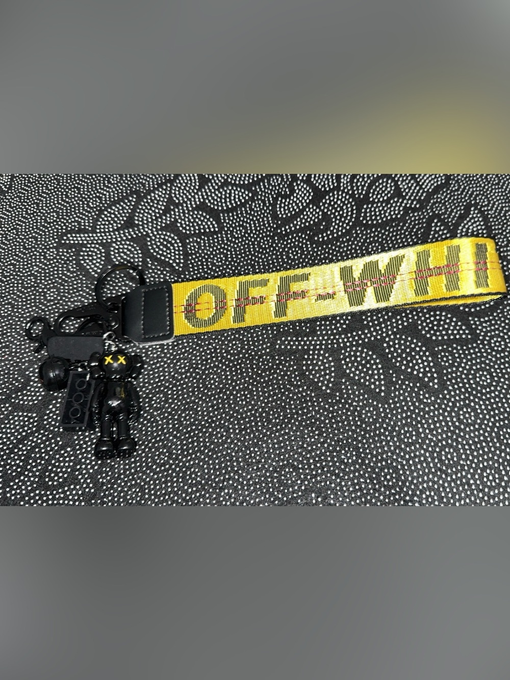 Off-White Yellow Industrial Logo Strap with Black Accents
